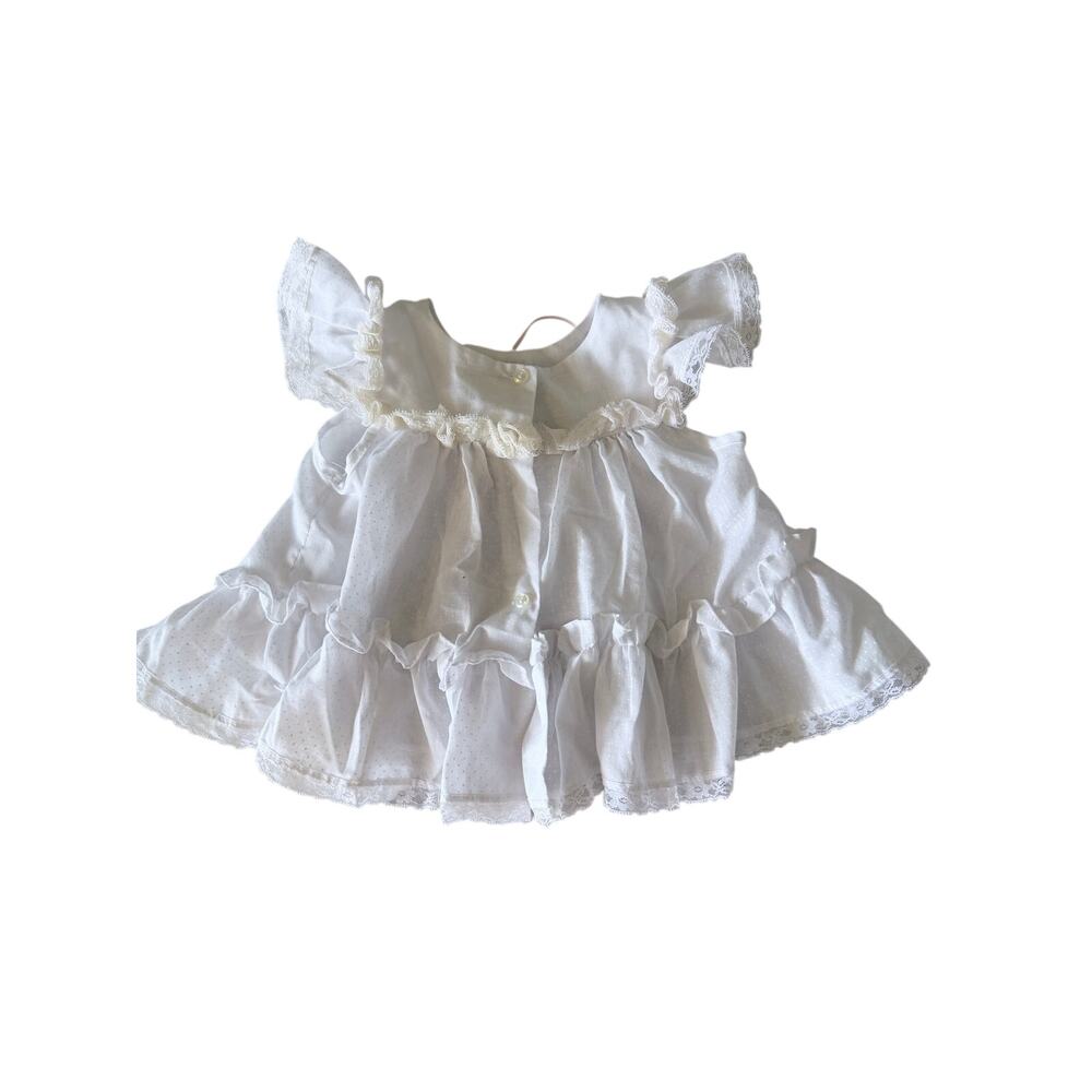Vintage collections for children white frilly ruffle baby dress 6 9 months USA - Picture 2 of 6
